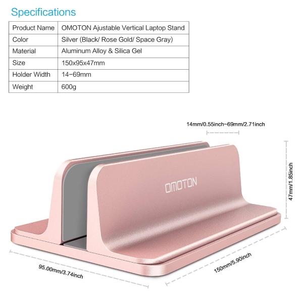 OMOTON Laptop Stand-Rose Gold