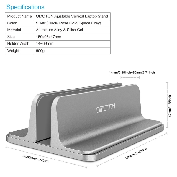 OMOTON Laptop Stand-Grey