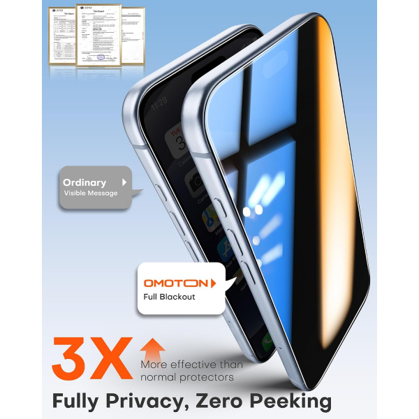 OMOTON iPhone 18 Pro Gizlilik Ekran Koruyucu (2 Adet)