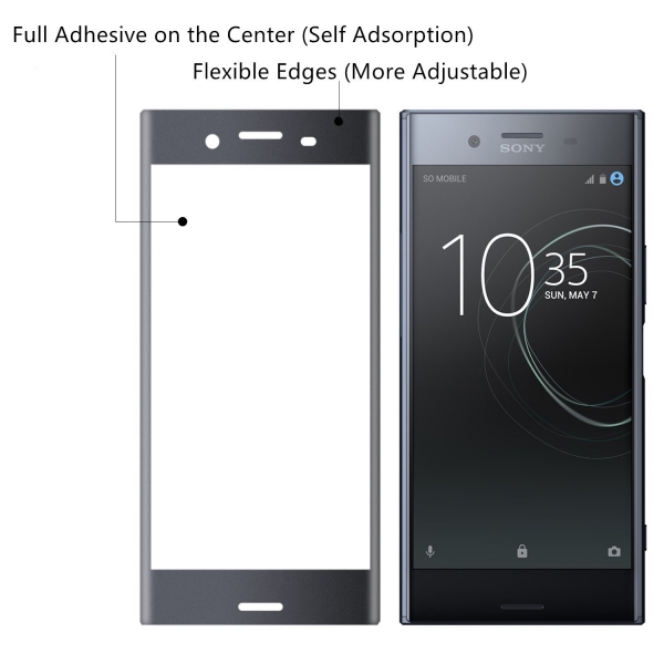 OMYFILM Sony Xperia XZ Premium Temperli Cam Ekran Koruyucu (Deepsea Black)