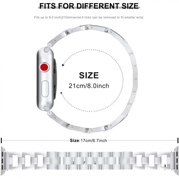 OULUCCI Paslanmaz elik Apple Watch 7 Kay (45mm)-Silver