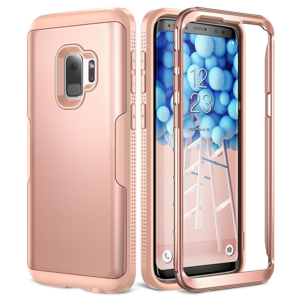 YOUMAKER Galaxy S9 Plus Rugged Bumper Klf (MIL-STD-810G)-Rose Gold