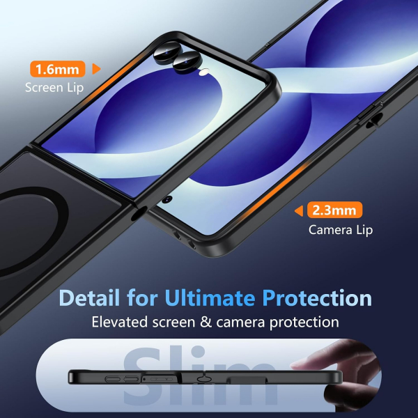 OWKEY Galaxy Z Flip 8 Darbe Korumal� K�l�f-Black