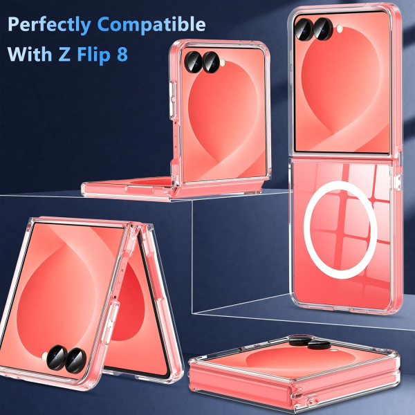 OWKEY Galaxy Z Flip 8 Darbe Korumal� K�l�f-Clear