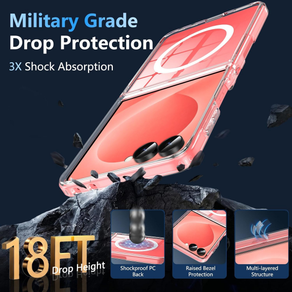 OWKEY Galaxy Z Flip 8 Darbe Korumal� K�l�f-Clear