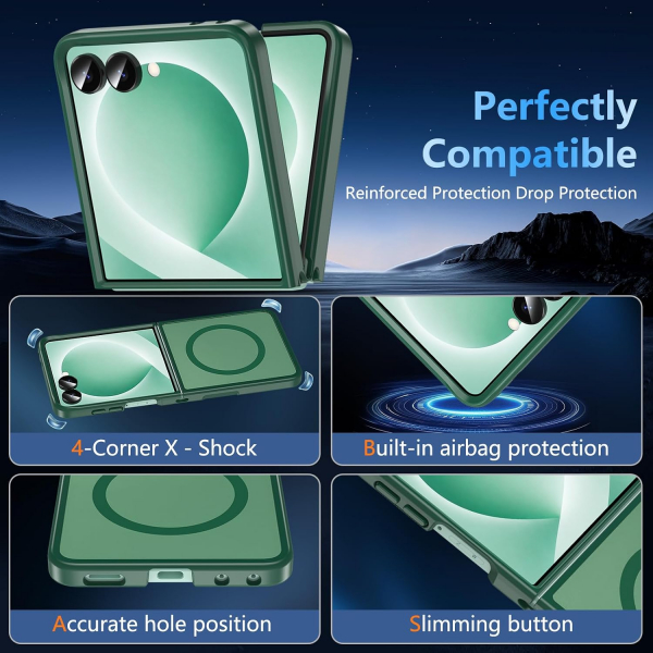 OWKEY Galaxy Z Flip 8 Darbe Korumal� K�l�f-Green