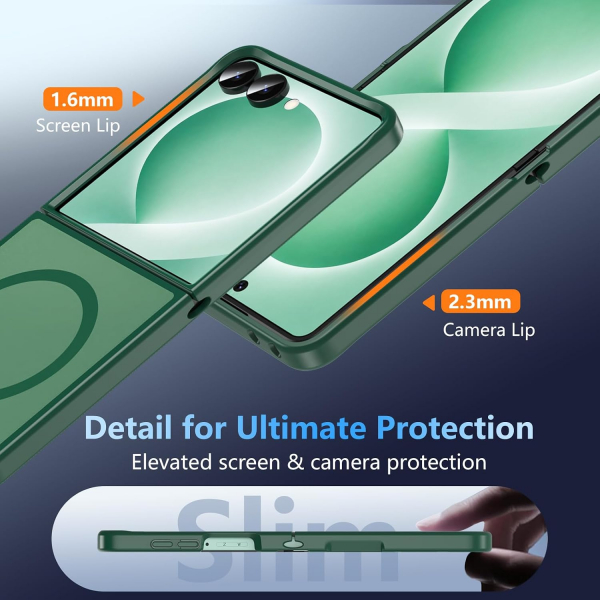 OWKEY Galaxy Z Flip 8 Darbe Korumal� K�l�f-Green