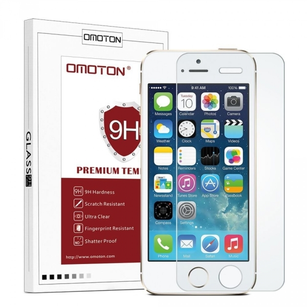 OMOTON Apple iPhone SE / 5S / 5 / 5C Temperli Cam Ekran Koruyucu