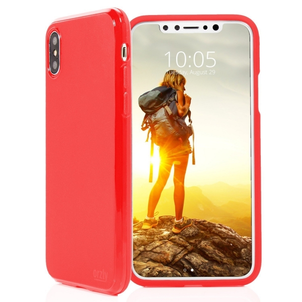 Orzly Apple iPhone X Mat Klf-Red
