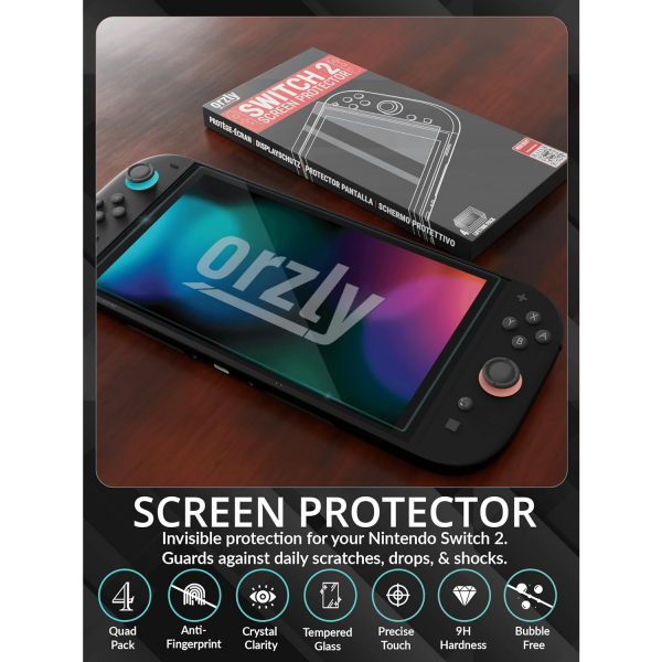 Orzly Nintendo Switch 2 Ekran Koruyucu (2 Adet)