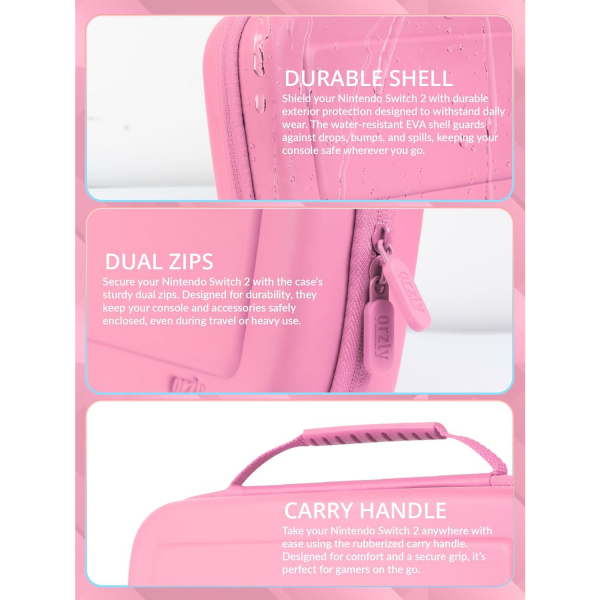 Orzly Nintendo Switch 2 Uyumlu anta-Pink