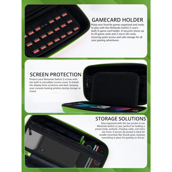 Orzly Nintendo Switch 2 Uyumlu anta-Green