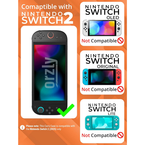 Orzly Nintendo Switch 2 Uyumlu anta-Orange