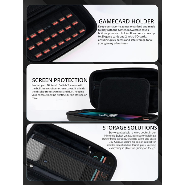 Orzly Nintendo Switch 2 Uyumlu anta-Black 