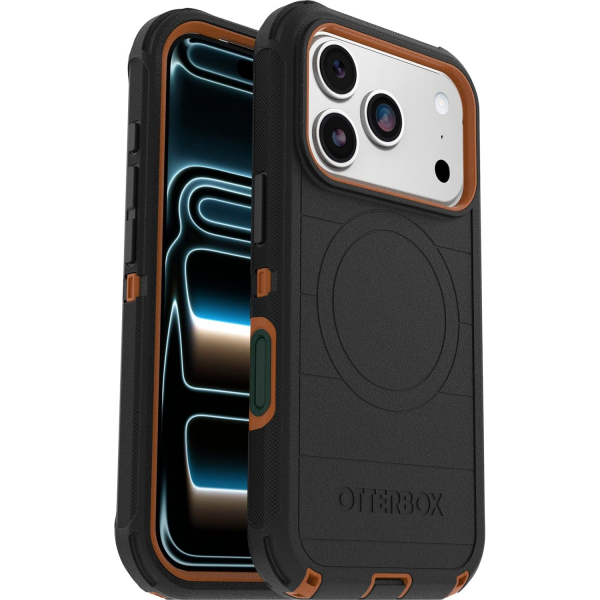 OtterBox Apple iPhone 17 Pro Defender Pro K�l�f -Black Orange