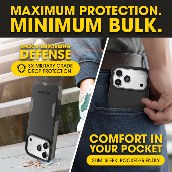 OtterBox Commuter iPhone 18 Pro Max MagSafe K�l�f-Black Ash