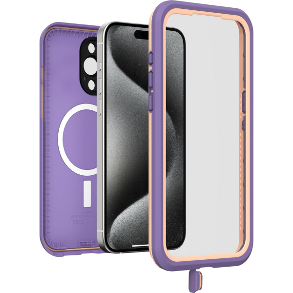OtterBox iPhone 15 Pro Max FRE Su Geirmez Klf-Purple