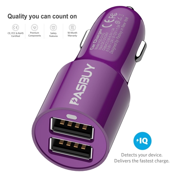 PASBUY Ara arj Cihaz/rgl Mikro USB to USB Kablo-Purple