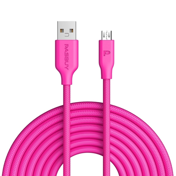 PASBUY Ara arj Cihaz/rgl Mikro USB to USB Kablo-Pink