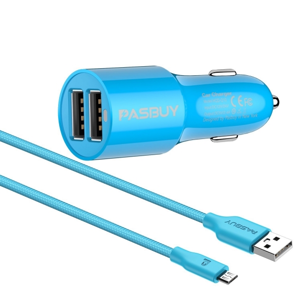 PASBUY Ara arj Cihaz/rgl Mikro USB to USB Kablo-Blue