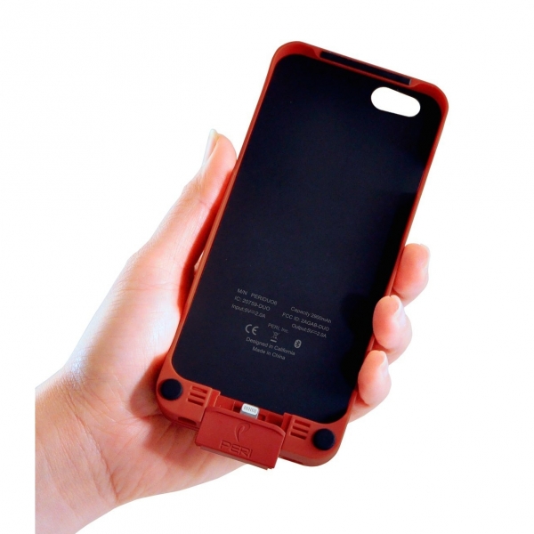 PERI Hoparlr/ iPhone 6/6S Bataryal Klf (2900 mAh)-Red