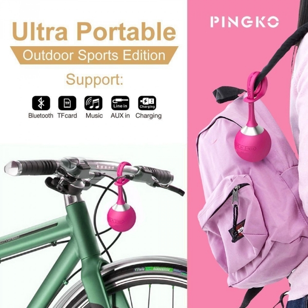 PINGKO Sport Kompakt Kablosuz Hoparlr-Pink