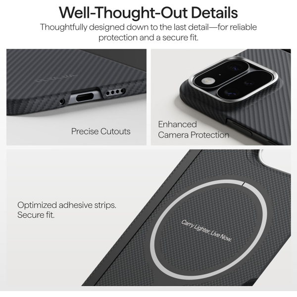 PITAKA Google Pixel 11 Pro Fold Ultra �nce K�l�f-Black Grey