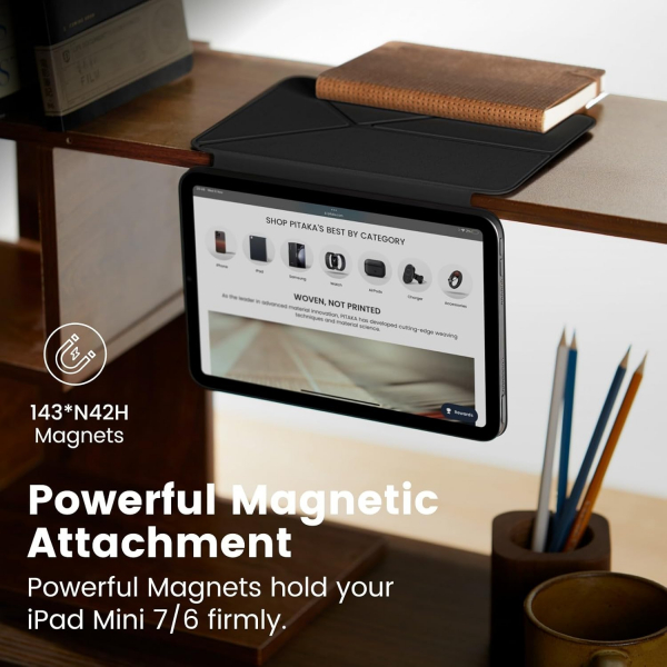 PITAKA Apple iPad Mini 6/7 MagEZ Folio K�l�f-Black