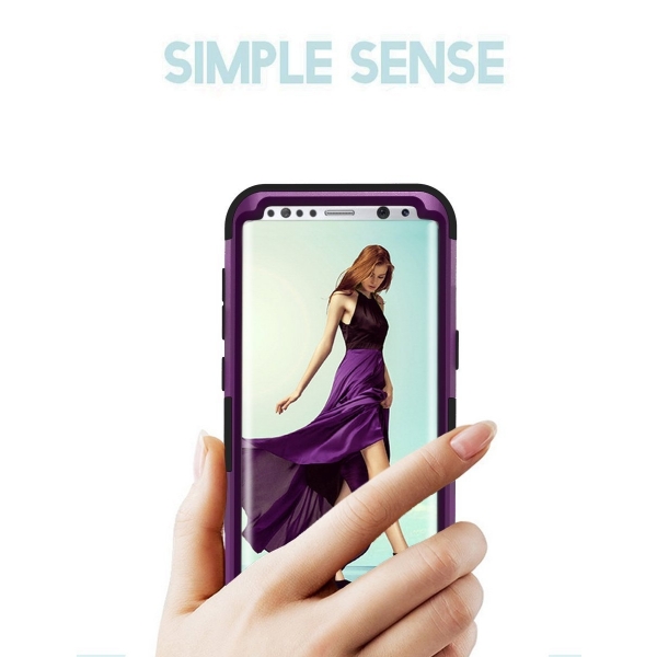 PIXIU Samsung Galaxy S8 Soft Silikon K�l�f-Purple Black