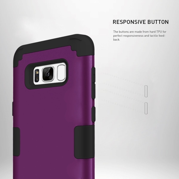 PIXIU Samsung Galaxy S8 Soft Silikon K�l�f-Purple Black