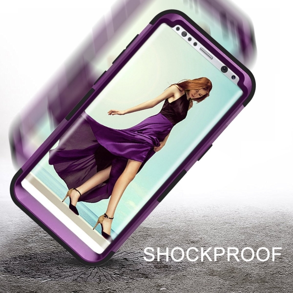PIXIU Samsung Galaxy S8 Soft Silikon K�l�f-Purple Black