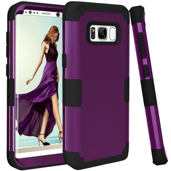 PIXIU Samsung Galaxy S8 Soft Silikon K�l�f-Purple Black