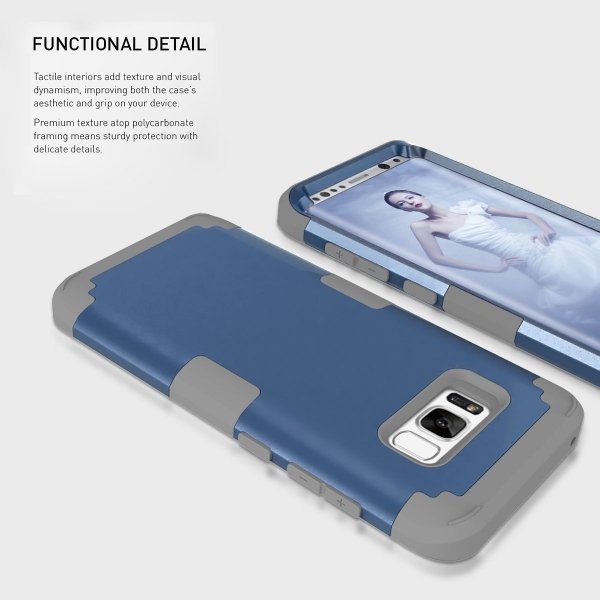 PIXIU Samsung Galaxy S8 Soft Silikon K�l�f-Navy Grey