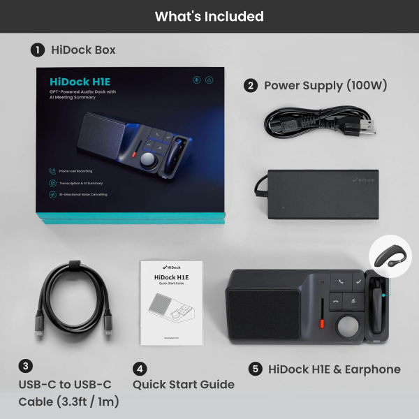 HiDock H1E Al Ses Kaydedici 