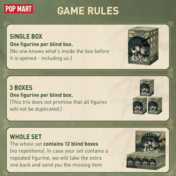 POP MART Skullpanda Koleksiyon Aksiyon Figr(10cm)