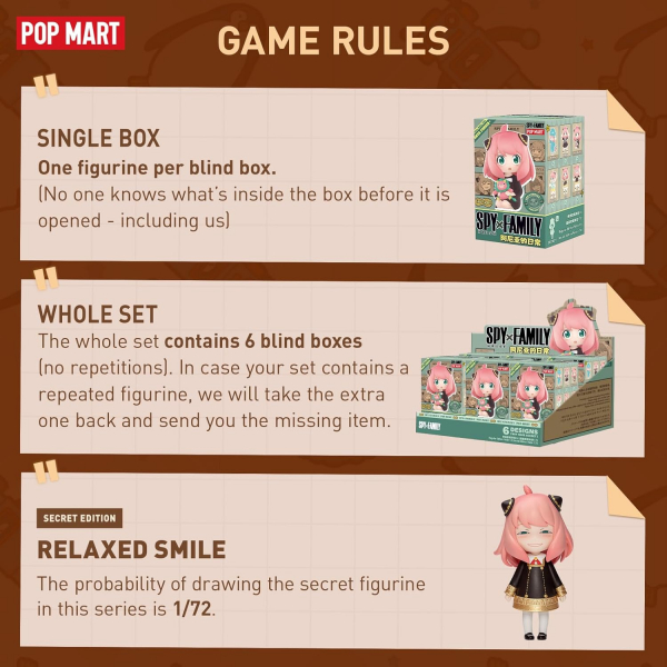 POP MART Spy Family Koleksiyon Aksiyon Figr(10 cm)