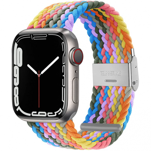 PROATL Apple Watch 7 Solo Loop (45mm)-Light Rainbow