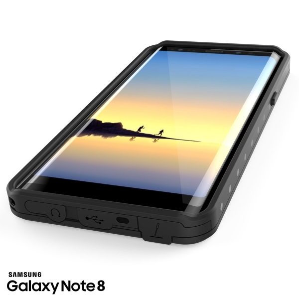 PUNKcase Samsung Galaxy Note 8 Studstar Serisi Su Geirmez Klf (MIL-STD-810G)-Black