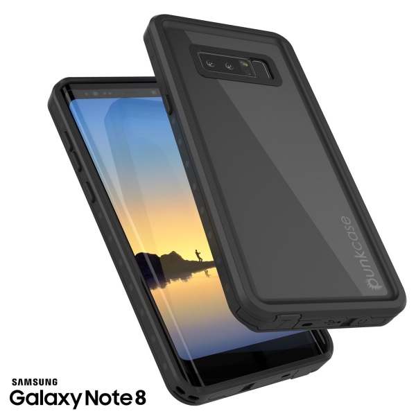 PUNKcase Samsung Galaxy Note 8 Studstar Serisi Su Geirmez Klf (MIL-STD-810G)-Black