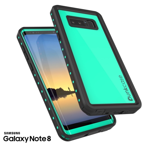 PUNKcase Samsung Galaxy Note 8 Studstar Serisi Su Geirmez Klf (MIL-STD-810G)-Teal