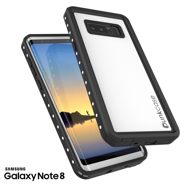 PUNKcase Samsung Galaxy Note 8 Studstar Serisi Su Geirmez Klf (MIL-STD-810G)-White