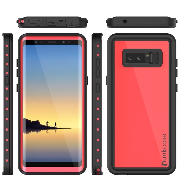 PUNKcase Samsung Galaxy Note 8 Studstar Serisi Su Geirmez Klf (MIL-STD-810G)-Pink