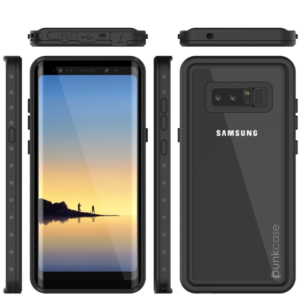 PUNKcase Samsung Galaxy Note 8 Studstar Serisi Su Geirmez Klf (MIL-STD-810G)-Clear