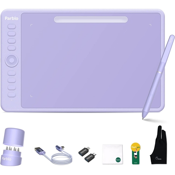 Parblo Intangbo Kablosuz Grafik izim Tableti-Purple
