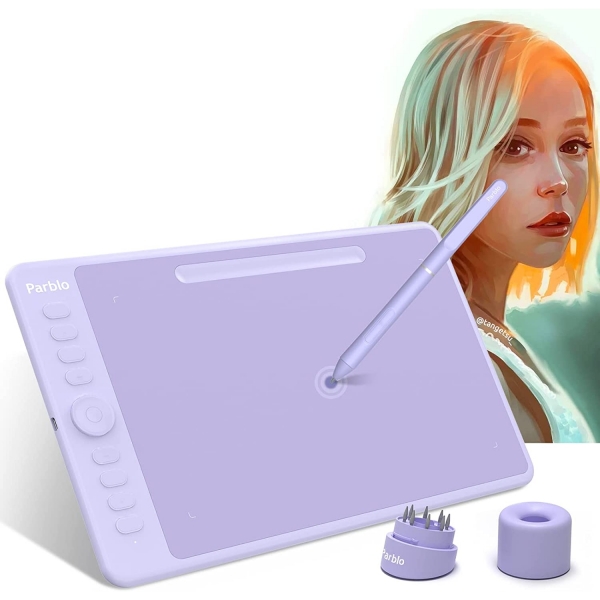 Parblo Intangbo Kablosuz Grafik izim Tableti-Purple