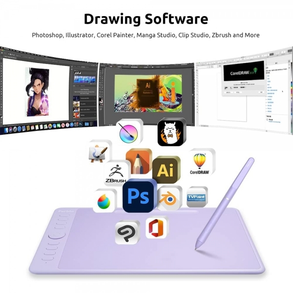 Parblo Intangbo Kablosuz Grafik izim Tableti-Purple