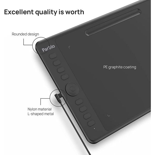 Parblo Intangbo Kablosuz Grafik izim Tableti-Black
