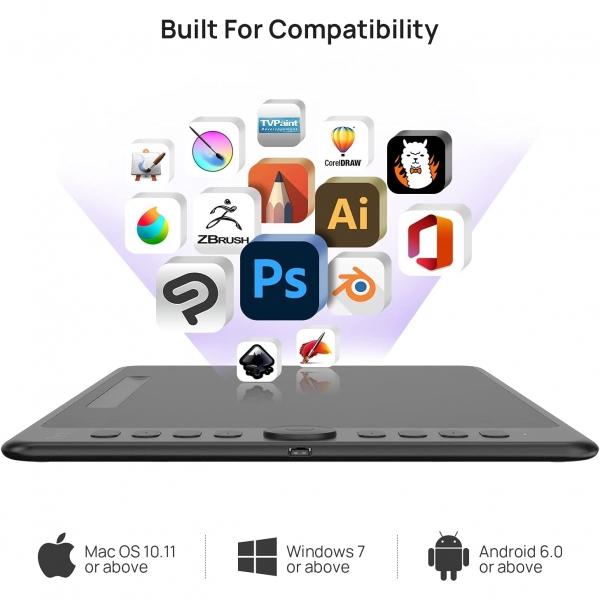Parblo Intangbo Kablosuz Grafik izim Tableti-Black
