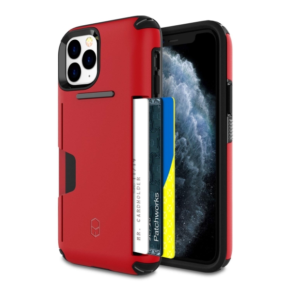 Patchworks Apple iPhone 11 Pro Max Level Czdan Klf (MIL-STD-810G)-Red