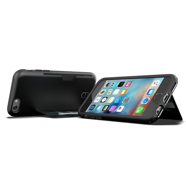 Patchworks iPhone 6S Plus/6 Plus Kart Blmeli Klf (Mil-STD-810G)-Black